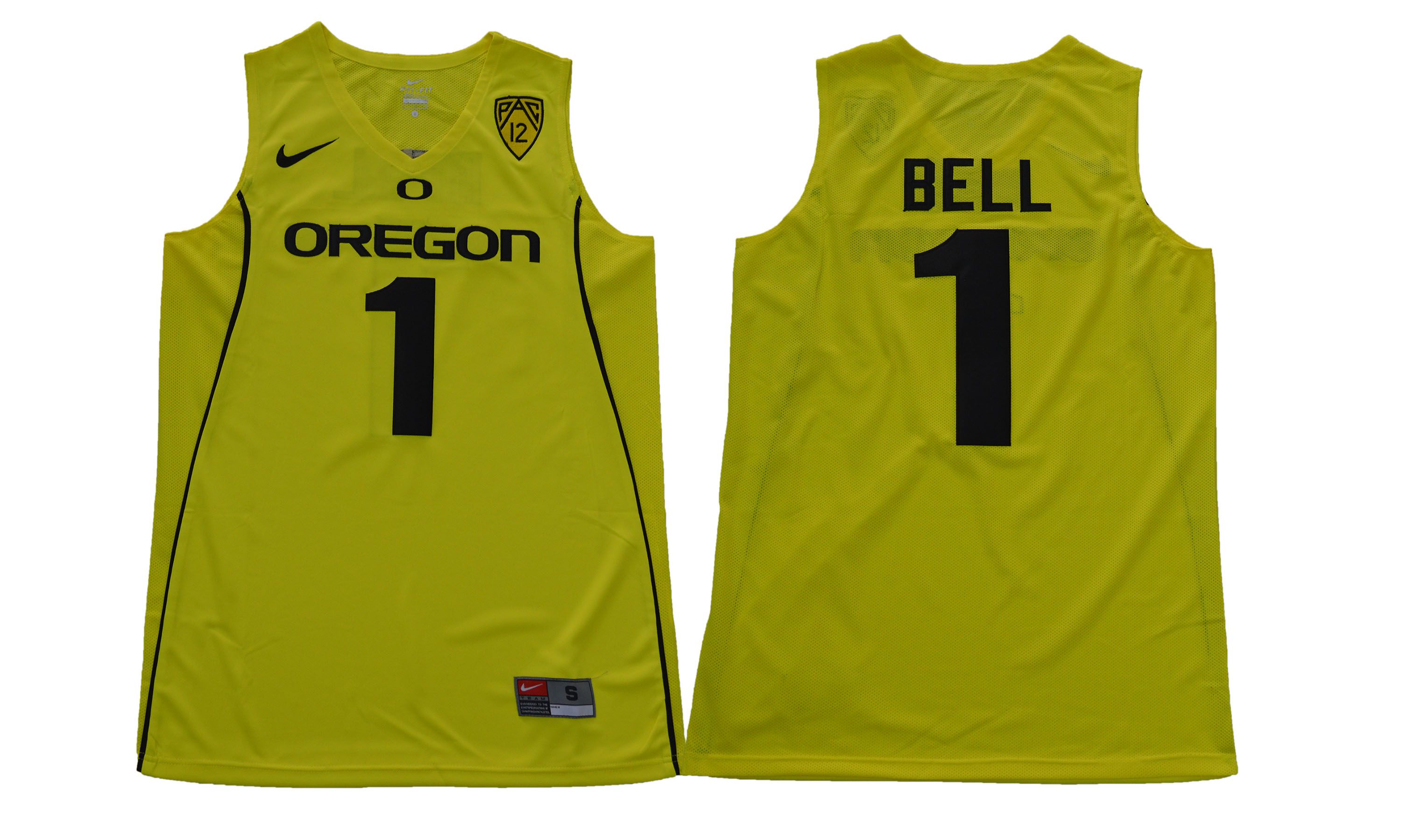 Men Oregon Ducks #1 Bell Yellow NCAA Jerseys->ncaa teams->NCAA Jersey